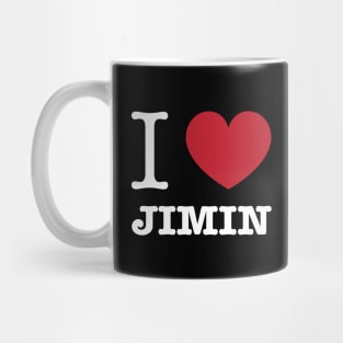 I love BTS Park Jimin typography white Morcaworks Mug